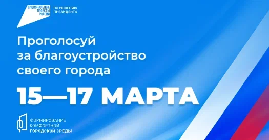 Проголосуй за благоустройство своего города 15–17 марта.